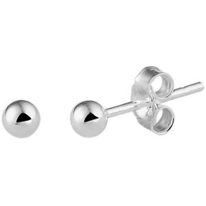 YO&NO - Oorbellen - Zilver - Oorknoppen -  Bol- 3mm - Sieraden vrouw - Heren - Gerhodineerd - Zilver 925
