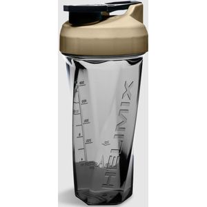 Helimix Vortex Shaker beker Leder Beige - Geen blending bal of garde nodig - Beste draagbare pre-workout wei-eiwit fitness beker - Mixt Cocktails, Smoothies en Shakes - Bidon is vaatwasserbestendig