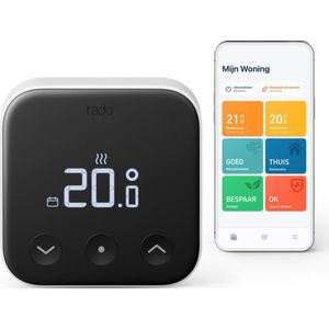 tado° Slimme Thermostaat X - Smart Thermostaat - werkt met Google Home, Alexa & Apple Homekit - Bedrade variant - Zwart/Wit
