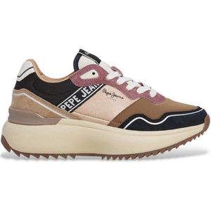 Pepe Jeans - Kimi Road - Leren Sneakers - Bruin