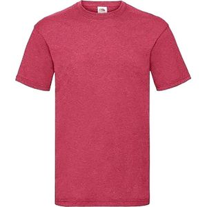 Fruit Of The Loom Heren Valueweight T-shirt met korte mouwen (Vintage Heather Rood)