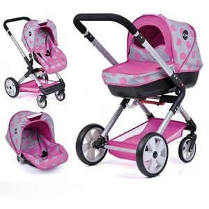 iCoo 4in1 Manhatten Poppenwandelwagen Roze/Zwart