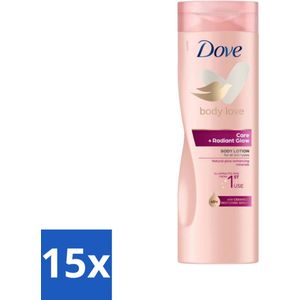 15 x Dove Bodylotion Care & Glow 400 ml - Body Lotion - Stralende Huid - Ceramide Serum - Hydratatie - Huid Verzorging