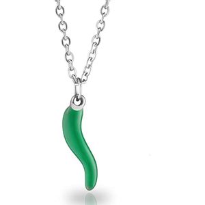Uniseks ketting met gelukshoorn van roestvrij staal - Verstelbare lengte