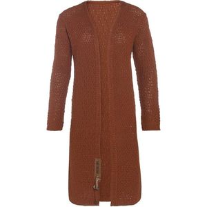 Knit Factory Luna Lang Gebreid Dames Vest - Terra - 36/38