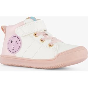 Blue Box hoge meisjes sneakers met smileys - Wit - Maat 20