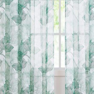 Sheer curtain, voile, with floral embroidery, with eyes, transparent 5.