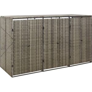 vidaXL-Containerberging-driedubbel-207x80x117-cm-poly-rattan-grijs