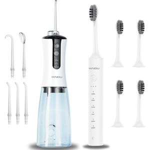 HAIDU Pro Flow Waterflosser & Elektrische Tandenborstel – Monddouche – Wit