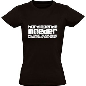 Hardlopende moeder | Dames T-shirt | Marathon | Sporten | run | Cool | mama | Zwart