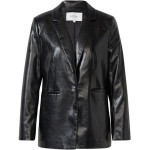 comma - Indoor-Blazer - Imitatieleer - Relaxed Fit