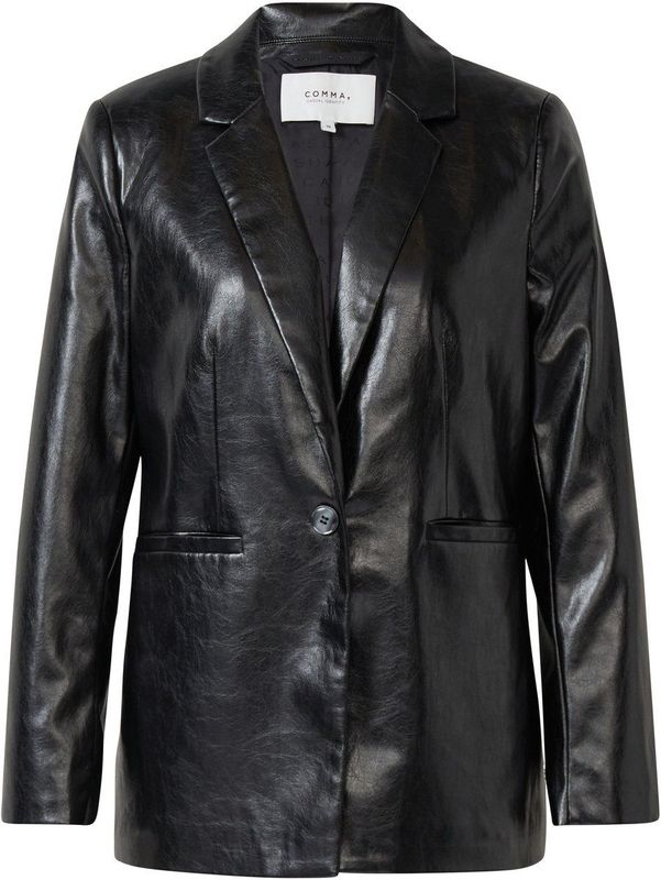 comma - Indoor-Blazer - Imitatieleer - Relaxed Fit