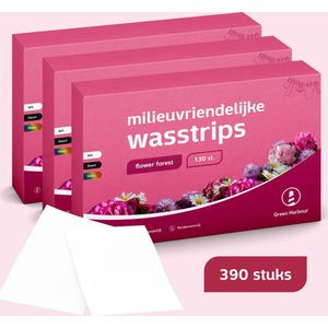 GreenHarbour 5-in-1 Wasstrips - Flower Forest - Wasmiddeldoekjes - Wasmiddel - Incl. Wasverzachter - 390 Stuks