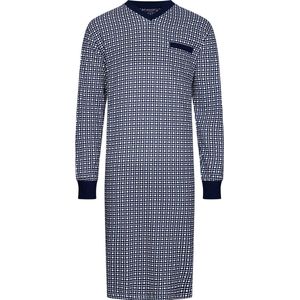 Pastunette - katoenen heren nachthemd - lange mouw - Blauw - Maat - S