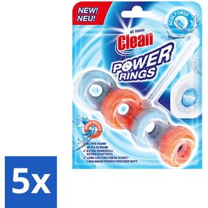 At Home - Clean - Toiletblok - Power Rings - Aqua Power - Extra Sterk - 1 Blok - Bulkverpakking - 5 stuks