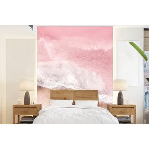 Strand - Zee - Roze - Natuur -Golven - Behangpapier