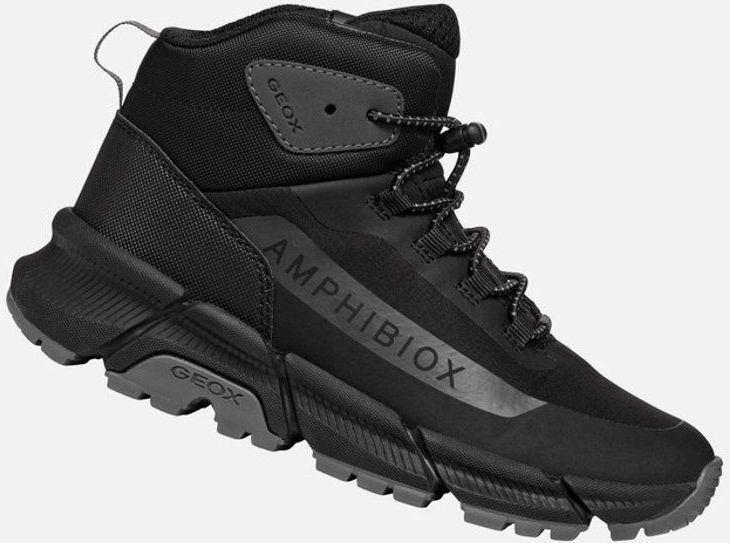 Geox - Enkellaarsjes - Zwart - Nylon en Rubber