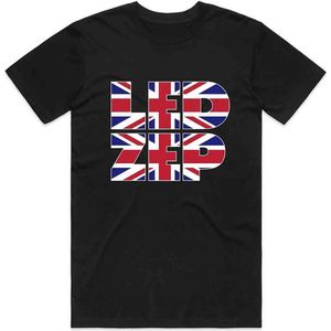 Led Zeppelin - Union Jack Type Heren T-shirt - 2XL - Zwart