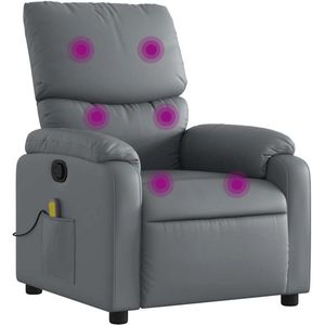 vidaXL - Massagestoel - Grijs - Kunstleer