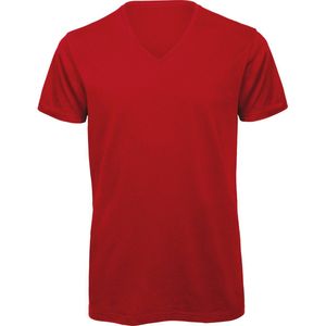 B&C Organic Cotton Inspire V-neck T-shirt CGTM044 - Red - 3XL