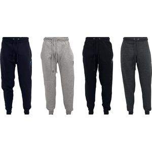 Hitman Joggingbroek Heren - 2-Pack - Trainingsbroek Heren - Met Rechte Pijpen - Pyamabroek Heren - Zware Kwaliteit - Katoen - Oversized Fit - 1 x Donker Grijs & 1 x Blauw - Maat S