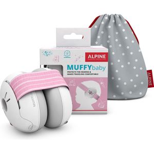 Alpine Muffy Baby Oorkappen - Gecertificeerde Baby Gehoorbescherming - Geschikt voor Baby en Peuter vanaf 12 maanden - Verstelbaar - 23 dB Voor Maximale Gehoorbescherming - Roze