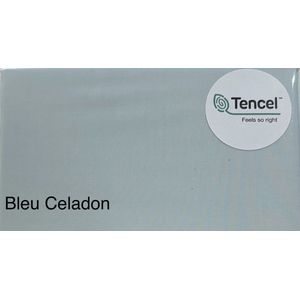 Hoeslaken Tencel - Katoen 180x200 kleur bleu celadon