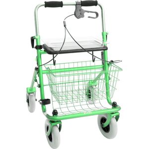 Premis - Provo - Rollator - 2de Generatie - Duwbeugel - Eenzijdig geremd links - Passieve rem - Maximaal draagvermogen 120 kg - Appel Groen