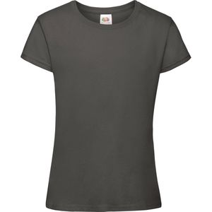 Fruit Of The Loom Girls Sofspun T-shirt met korte mouwen. (Licht Graphite)