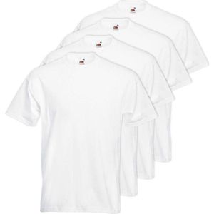 4x Grote maten basic witte t-shirt voor heren - 4XL- voordelige katoenen shirts