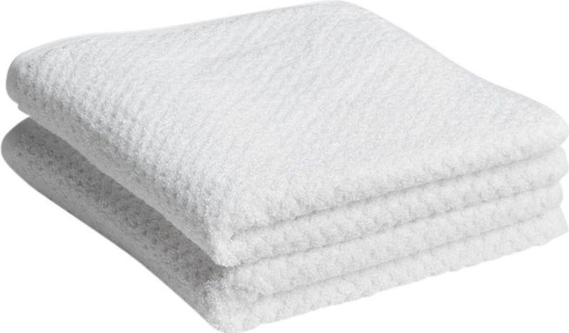 Yumeko - Handdoeken Dots - Wit - 2 St - 100% Biologisch Katoen