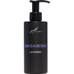 Massageolie Lavendel 300 ml - met pomp - zwarte fles - 100% natuurlijk - biologisch en koud geperst