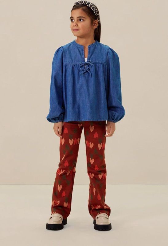 Sissy-Boy - Bruine flared legging met hartjes print