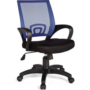 Bureaustoel - Kinderstoel - Voor kinderen - In hoogte verstelbaar - Mesh - Blauw/zwart