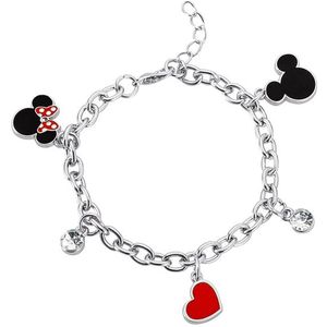 Mickey & Minnie Mouse Mickey und Minnie Armband zilverkleurig