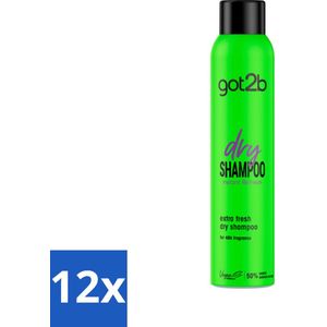 Got2B - Droogshampoo - Extra Fresh - 200 ml - Voordeelverpakking - 12 stuks