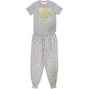 Nirvana - Yellow Smile Pyjama - S - Grijs