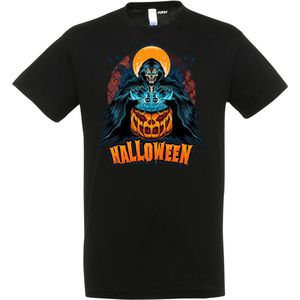 T-shirt kinderen Halloween Magic Pompoen | Halloween kostuum kind dames heren | verkleedkleren meisje jongen | Zwart | maat 68