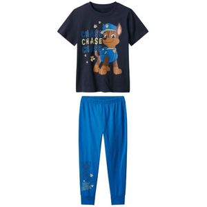 paw patrol pyjama glow in the dark - chase - Pyjama Kinderen - paw patrol - Korte mouw - lange broek - Maat 122/128 - 100% katoen