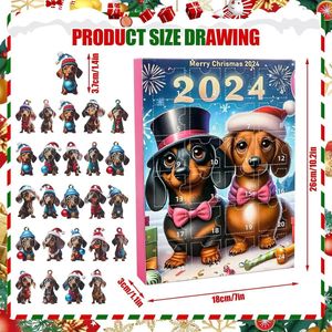 Equivera Adventskalender 2024 - Kerst Puppy Hanger - 24 Dagen Aftelkalender voor Katten- en Hondenliefhebbers - 2D Acryl Puppy Hangers - Kerstboomversiering