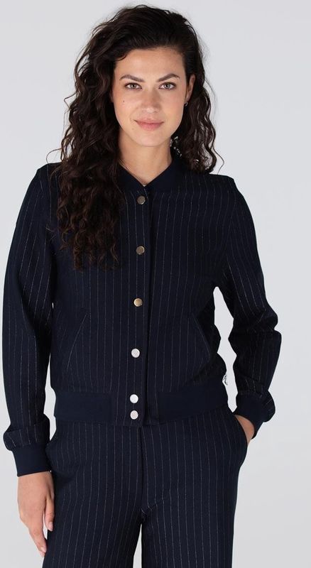 Jansen - India - Bomber Jasje - Donkerblauw - Krijtstreep