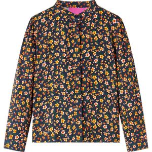 vidaXL - Kinderoverhemd - met - bandkraag - 92 - marineblauw