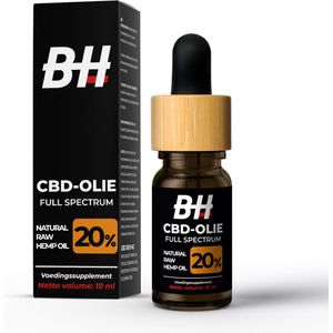 Body Hackers CBD Olie - Voedingssupplement - 20% CBD - Hennep Olie 10 ml - Full Spectrum - Natuurlijk Extract - Vegan