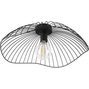 QAZQA pua - Design Plafondlamp - 1 lichts - Ø 50 cm - Zwart - Woonkamer | Slaapkamer | Keuken