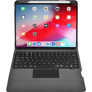 Toetsenbord hoes geschikt voor Apple iPad 10.2 (2019/2020/2021) - Keyboard Case met RGB Verlichting en Keypad - Grijs