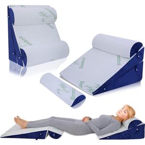 Verstelbare Bed Wedge Kussen - Licht Groen - 100% Memory Foam - Voor Postoperatief Herstel