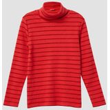 T-Shirt - Gebreide Coltrui - Glittergaren - Lange Mouwen - Slim Fit