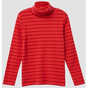 T-Shirt - Gebreide Coltrui - Glittergaren - Lange Mouwen - Slim Fit