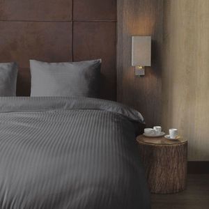 Beau Maison - Hotellinnen Grijs Katoen Satijn - 260x200/220cm + 2 kussenslopen