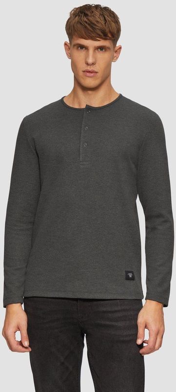 T-shirt - Henley - Heren - Lange Mouwen - Katoenmix